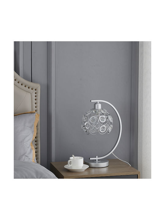Agora Lighting Metallisches Tischlampen Für E27 Mit Silbernem Hut Und Basis