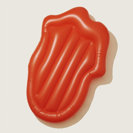Sunnylife Rolling Stones Lips Φουσκωτό Στρώμα Θαλάσσης Κόκκινο 135cm