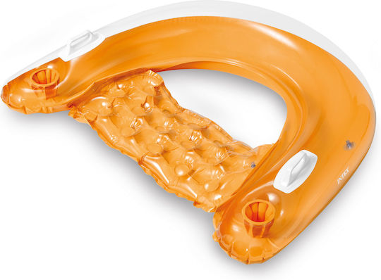 Intex Sit n Float Aufblasbare Schwimmer für den Strand mit Griffen Orange 152x99cm