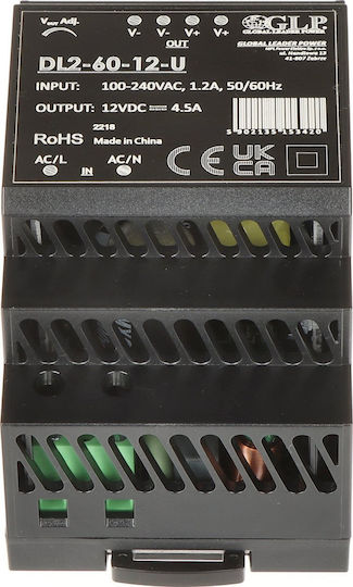 Dl2-60-12-u Power Supply Glp/Dl2 Power Supplies Glp 12V 4.5A 54W Din Rail PSU