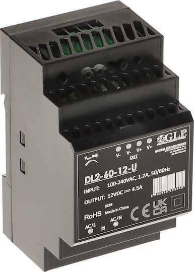 Dl2-60-12-u Power Supply Glp/Dl2 Power Supplies Glp 12V 4.5A 54W Din Rail PSU