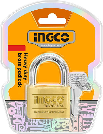 Ingco Stahl Vorhängeschloss Messing mit Schlüssel 40mm 1Stück
