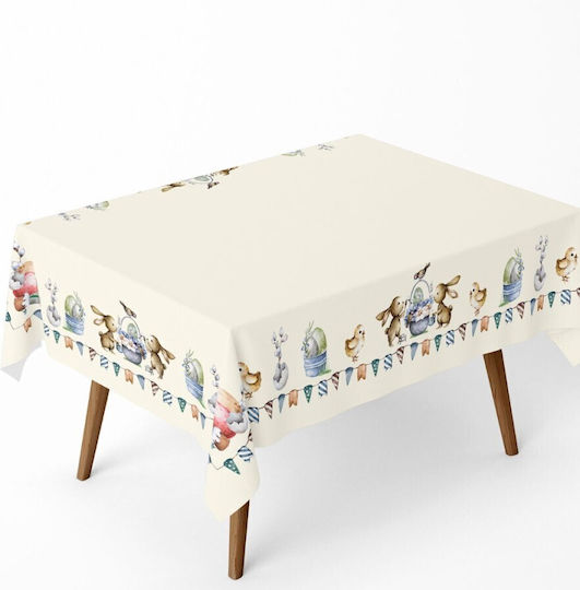 Easter Tablecloth 100% Cotton 140x180cm Club Cotton Feta