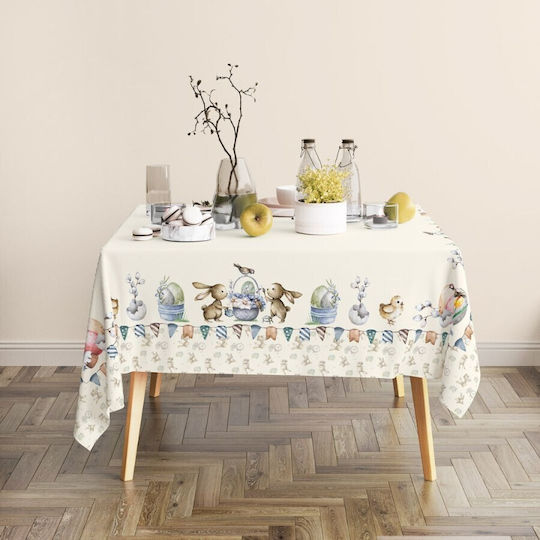Easter Tablecloth 100% Cotton 140x320cm Club Cotton Feta