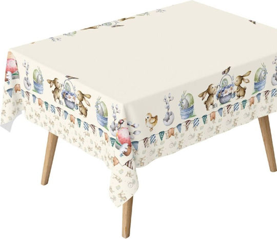 Easter Tablecloth 100% Cotton 140x320cm Club Cotton Feta