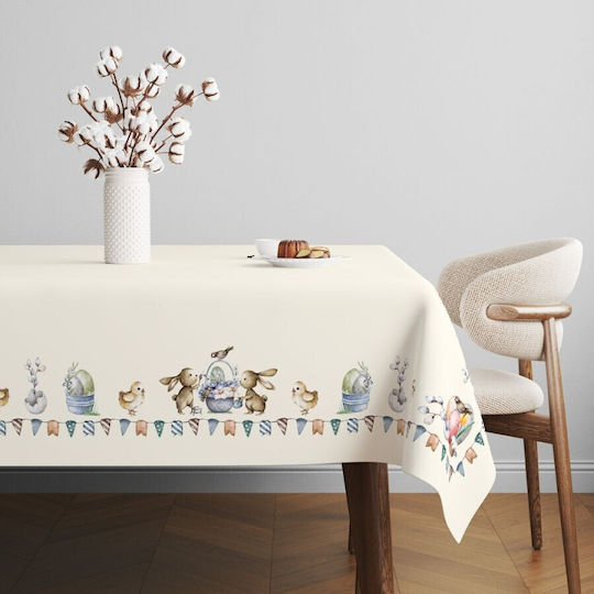 Easter Tablecloth 100% Cotton 140x180cm Club Cotton Feta