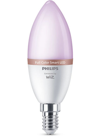Philips Smart Lampen LED 40W für Fassung E14 und Form C37 RGB 470lm 3Stück