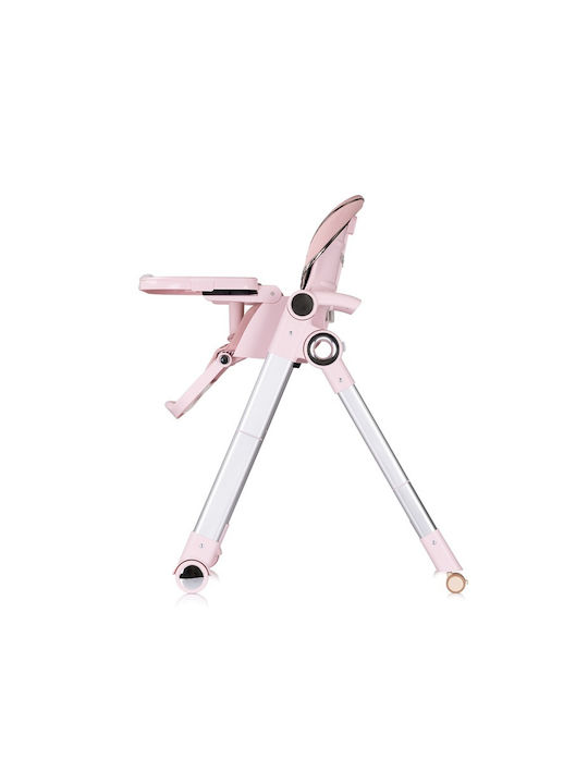 Chipolino Super Chef Foldable Baby Highchair 2 in 1 with Adjustable Height Pink Marshmallow