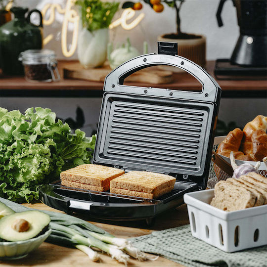 Adler Tabletop Electric Grill Ribbed Plate 750W 22cmx12.5cmcm