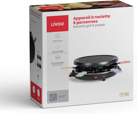 Livoo Επιτραπέζια Ηλεκτρική Ψησταριά Raclette Σχάρας 800W 29x29εκ.