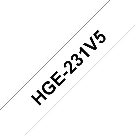 Brother Hge-231v5 черно на бяло лента 1.2 см x 8 м 5 касети ламинирана лента P-touch Pt-9500pc Pt-9700pc Pt-9800pcn P-touch R Rl-700s