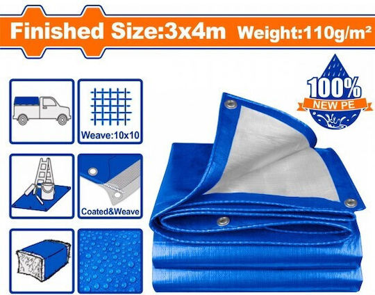 Wadfow Αδιάβροχος Μουσαμάς 110gr/m² 3x4μ. Ελαφρού Τύπου Πολύχρωμος