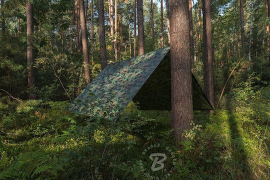 Camo Forest Waterproof Tarpaulin 3 x 3m 90g/m²
