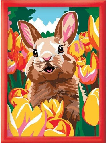 HappiHobbi Ζωγραφική Paint & Frame Paint By Numbers Cheerful Bunny για Παιδιά 8+ Ετών