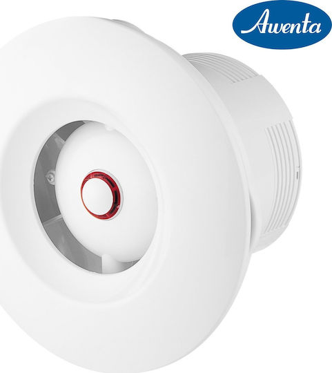 Awenta Bathroom Ventilator Awenta Wxo125h Orbit Fi125mm 160m3/h 16w 230v Humidity Sensor Timer White