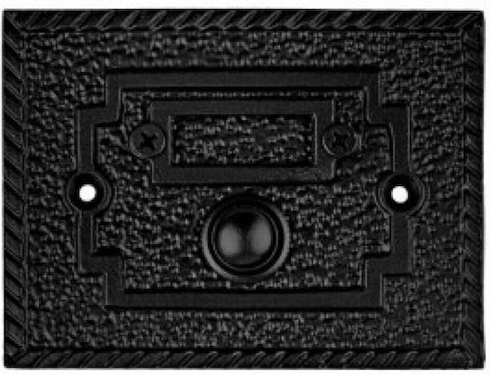 Roline K396 Complete Wall Push Bell Button with Frame 10x7.5cm Black