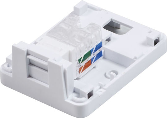 Central Μονή Εξωτερική Πρίζα Δικτύου RJ45 Τύπου Cat6 σε Λευκό Χρώμα 01-60-195/M