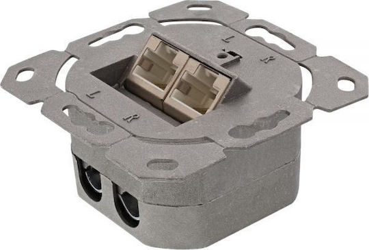 InLine Διπλή Εξωτερική Πρίζα Δικτύου RJ45 Τύπου Cat6 σε Λευκό Χρώμα 75602K