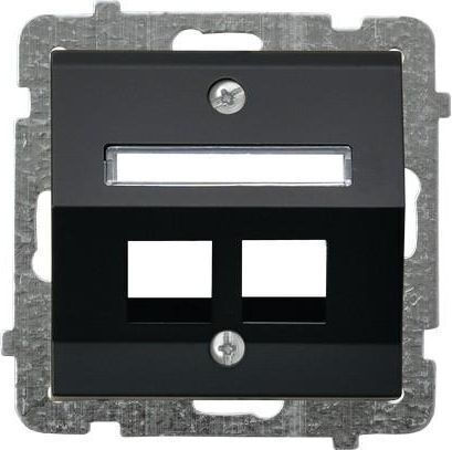 Ospel Διπλή Πρίζα Δικτύου RJ45 σε Μαύρο Χρώμα GPK-2RS/P/33