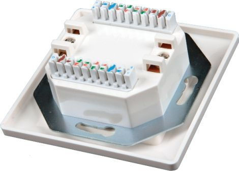 Solarix Διπλή Πρίζα Δικτύου RJ45 Τύπου Cat5 σε Λευκό Χρώμα