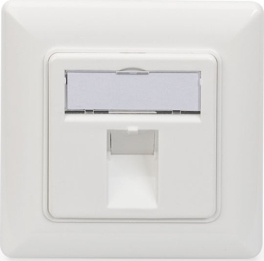 Digitus Μονή Πρίζα Δικτύου RJ45 με Πλαίσιο σε Λευκό Χρώμα DN-93811