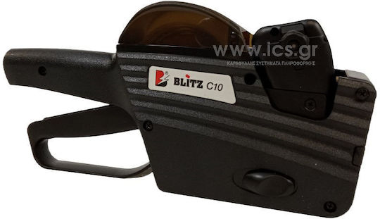 Blitz C10 Μηχανικός Ετικετογράφος Χειρός Μονός σε Μαύρο Χρώμα