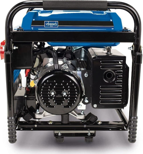 Scheppach SG7100 Generator Benzină (în patru timpi) Patru timpi cu Autostart, Roți și Putere Maximă 5.5kVA