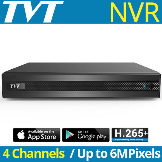 TVT TD-3004H1-B1-B Καταγραφικό NVR 4 Καναλιών με Ανάλυση Full HD+