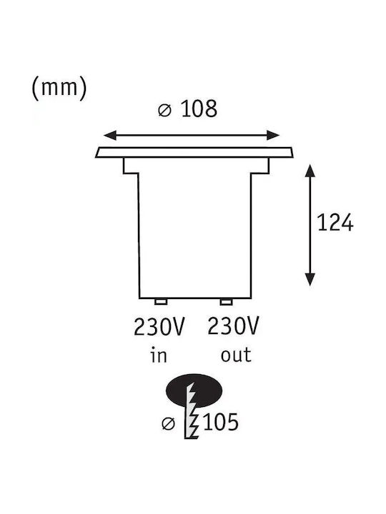 Paulmann Waterproof Outdoor Ceiling Spot with Integrated LED in Silver Color 93992