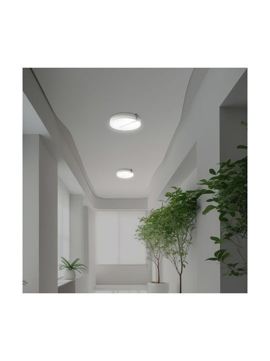 Eurolamp Плафониера за Външен Таван с Вградено LED в Бял Цвят 145-20080