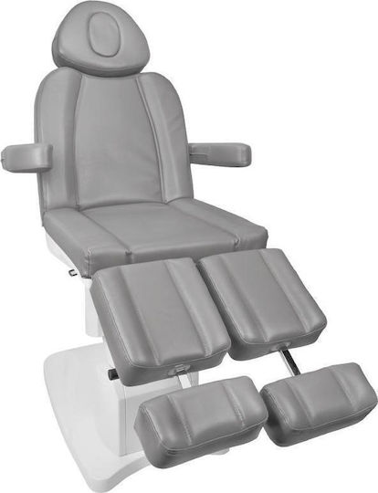 Scaun Pedichiură Gri Cu Înălțime Reglabilă și Mecanism Electric De Ridicare