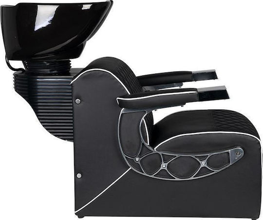 Gabbiano Ηairdresser Chair with Adjustable Height Black