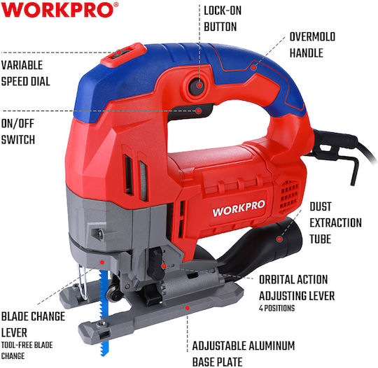 WorkPro WP471001CE Fierăstrău Reciprocant 750W