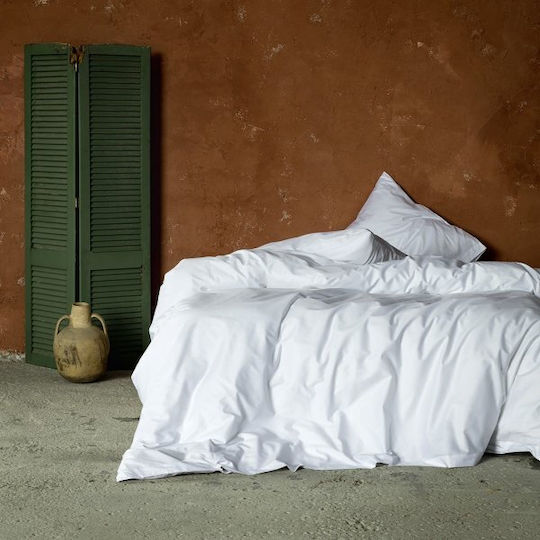 Sprintzio Hotel Sheet White Semi-Double 180x280cm Cotton & Polyester 1pcs