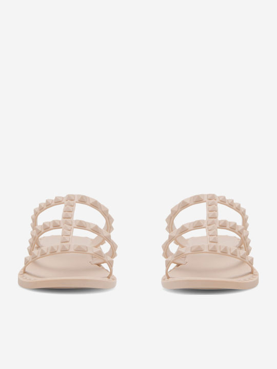 Flache Sandalen für Damen in Beige Farbe