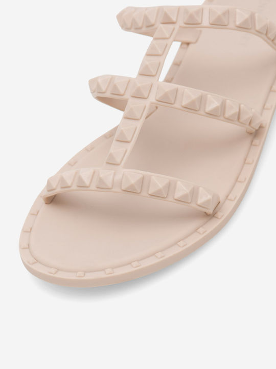 Flache Sandalen für Damen in Beige Farbe
