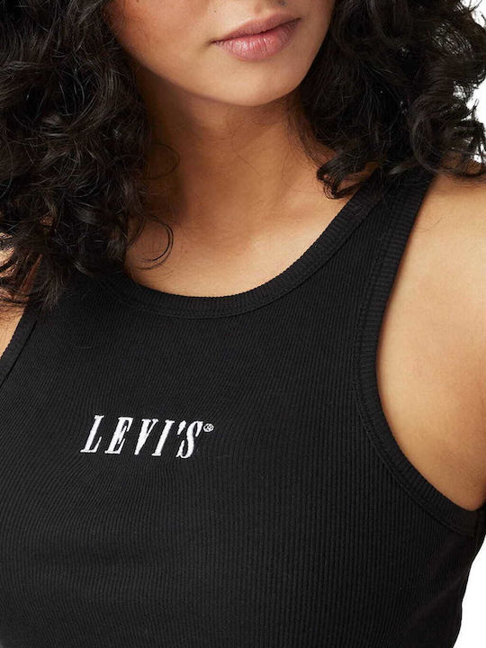 Graphic Women's Blouse Cotton Sleeveless Black