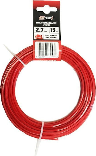 AWTools AW70124 Round Brush Cutter Trimmer Line Length 15m and Thickness 2.7mm