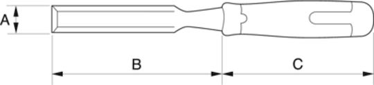Bahco Meißel mit Skewed Klinge Breite 16mm & Kunststoff Griff Set 1Stück