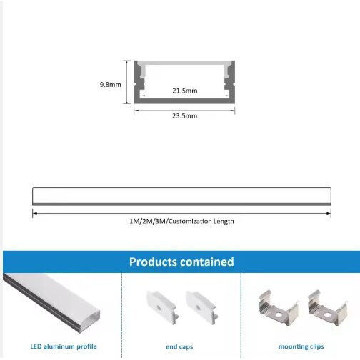 77-50542 Se-pro-23 Aluminium Profile 2,3*1,0cm Square Price Per Meter Homelighting