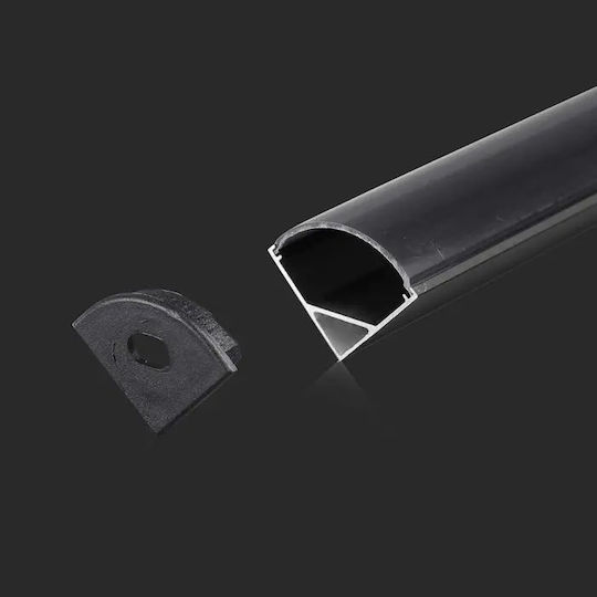 V-TAC External Aluminum Profile for LED Strip Corner with Opal Cover 200x1.5x1.5cm