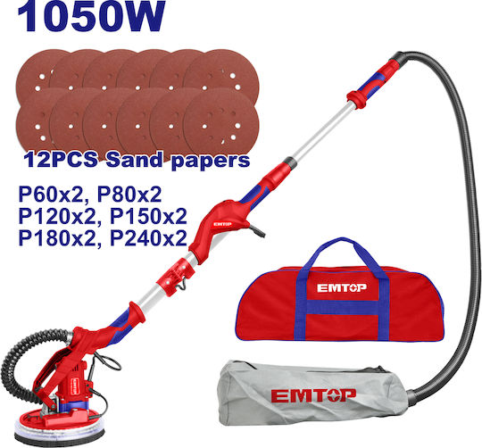 Emtop Telescopic Disc Sander Gypsum board 1050W with Dust Extraction Capability EDSD10501