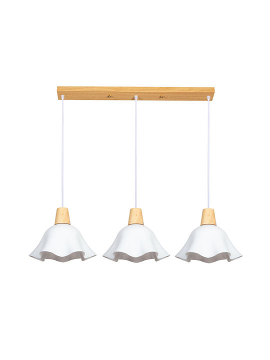 Agora Lighting Ballerina Ρυθμιζόμενο Κρεμαστό Φωτιστικό Λευκό Ράγα με Ντουί E27 82x90x90εκ.