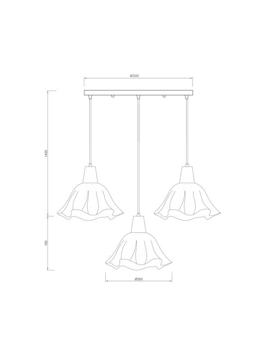 Agora Lighting Ballerina Ρυθμιζόμενο Κρεμαστό Φωτιστικό Λευκό Ράγα με Ντουί E27 82x90x90εκ.