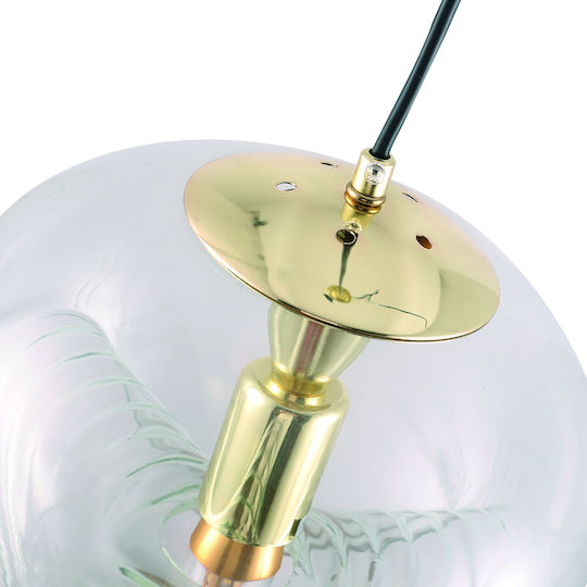 Agora Lighting Ρυθμιζόμενο Κρεμαστό Φωτιστικό Διάφανο Μπάλα με Ντουί E27 25x25x125εκ.