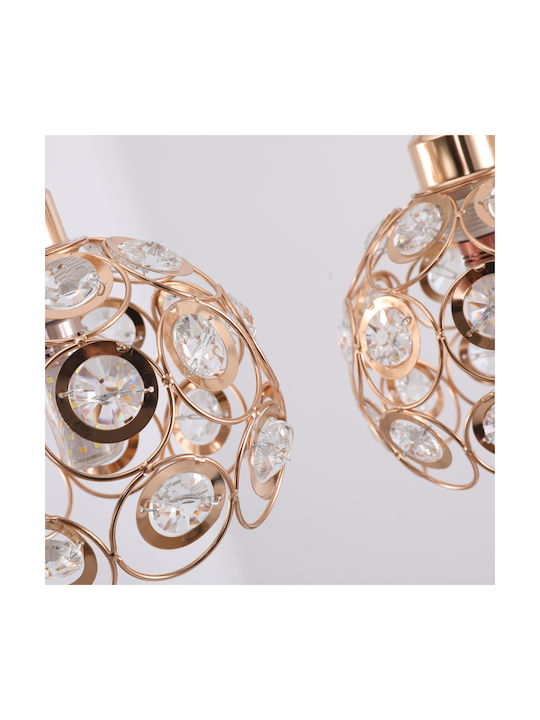 Agora Lighting Adjustable Pendant Light Florence Glam Rail with Socket E27 56x56x90cm
