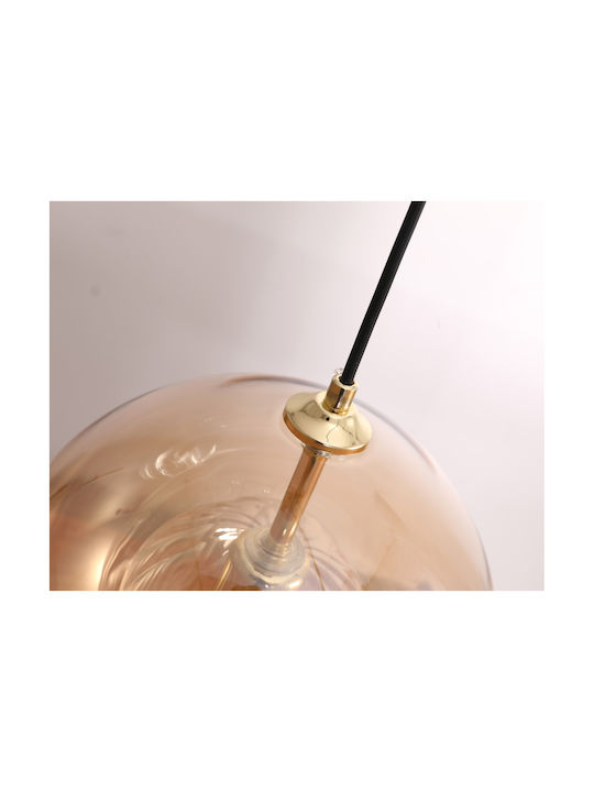 Agora Lighting Verstellbar Hängelampe Gold Kugel mit Fassung E27 25x25x125cm.