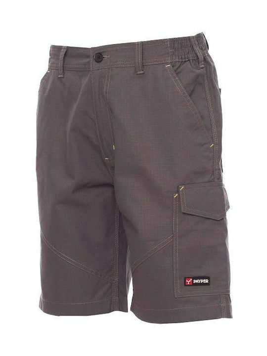 Payper Caracas Reflective Work Shorts Gray made of Cotton