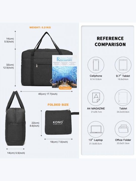 Miss Lulu Foldable Waterproof Storage Cabin Travel Handbag Black
