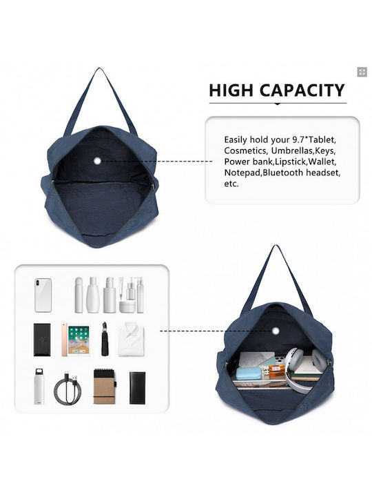 Miss Lulu Foldable Waterproof Storage Cabin Travel Handbag Navy